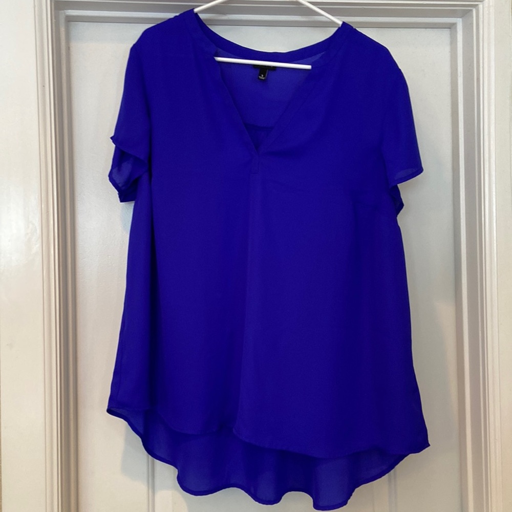 Torrid Size 1 Blue Short Sleeved Blouse